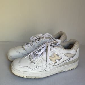 New Balance 550 White Beige Leather Sneakers Women’s Size 8 EU 39 Retro Classic